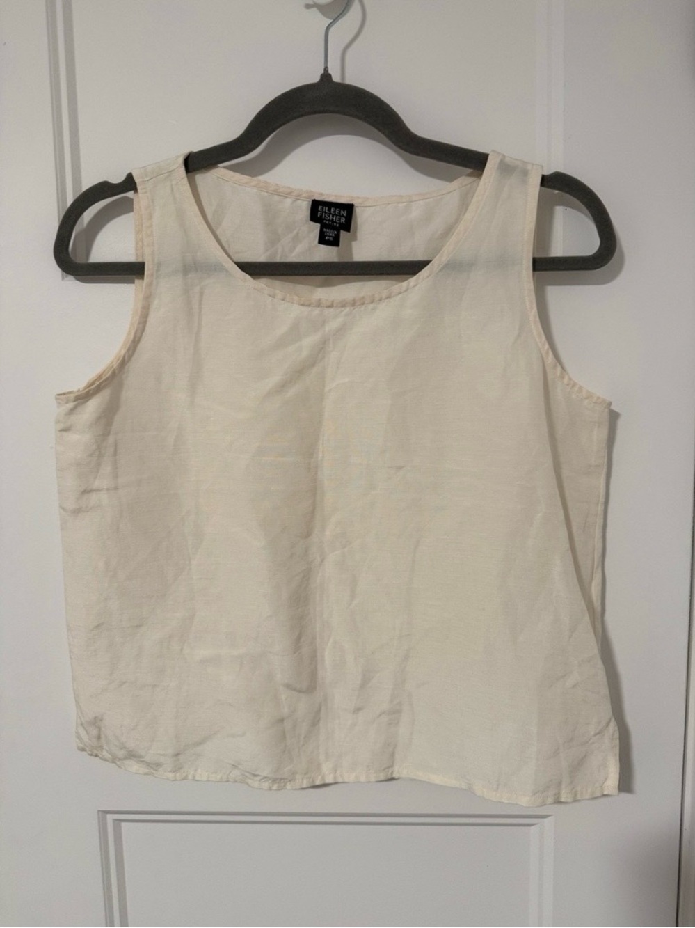 Eileen Fisher Cream Sleeveless silk linen TankTop